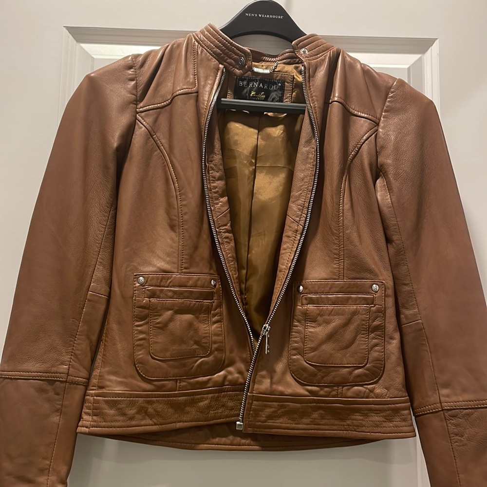 Bernardo genuine leather jacket- brown